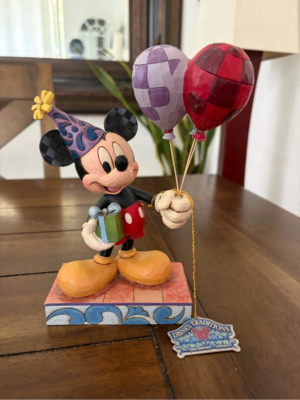 Jim Shore Disney Traditions Cheerful Celebration Mickey Party Balloons